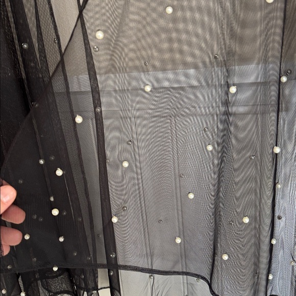 Karl Lagerfeld Black Sheer Beaded Wrap - Picture 4 of 6